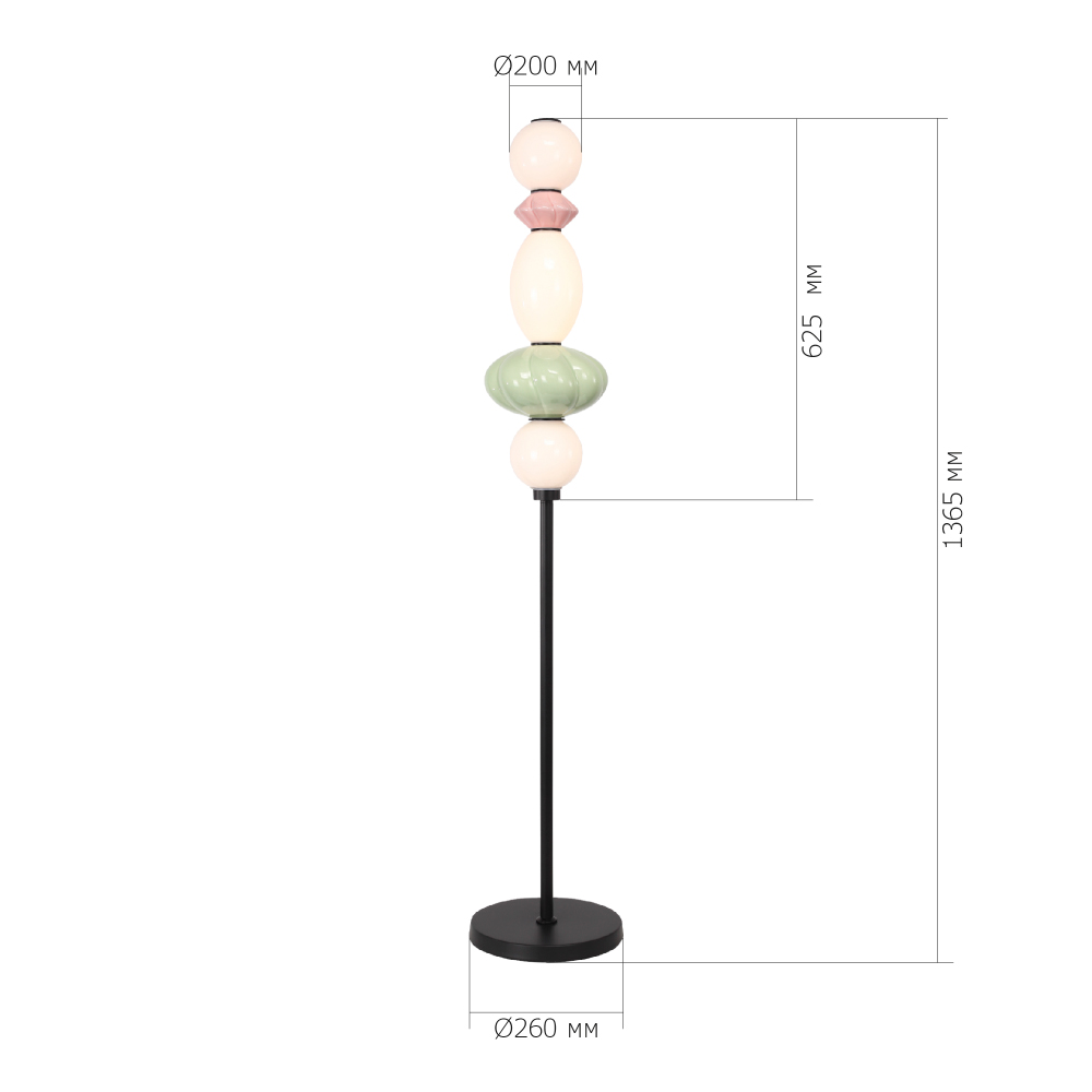 Торшер с фигурными керамическими элементами Fragrant Light во Владивостоке