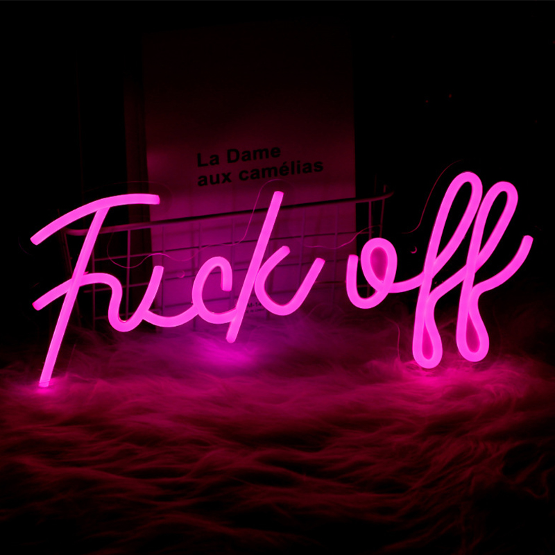 Неоновая настенная лампа Fuck Off Neon Wall Lamp Розовый Розовый Прозрачный Неоновая настенная лампа Fuck Off Neon Wall Lamp Розовый Розовый Прозрачный во Владивостоке | Loft Concept