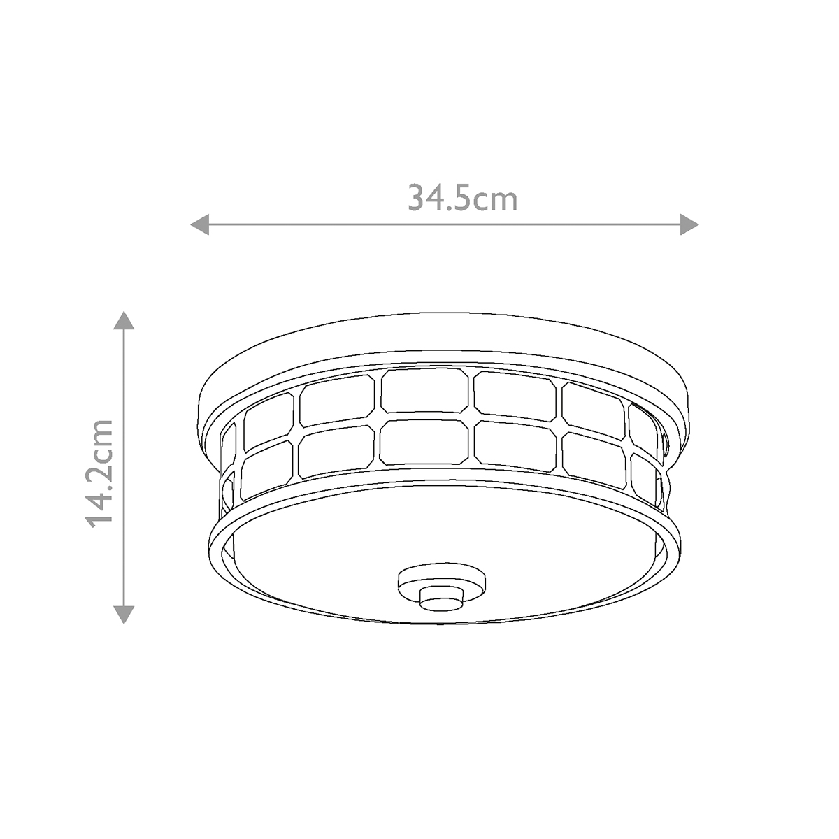 Потолочный светильник для ванных комнат цвета латунь в виде металлической клетки с геометрическими узорами Quoizel во Владивостоке