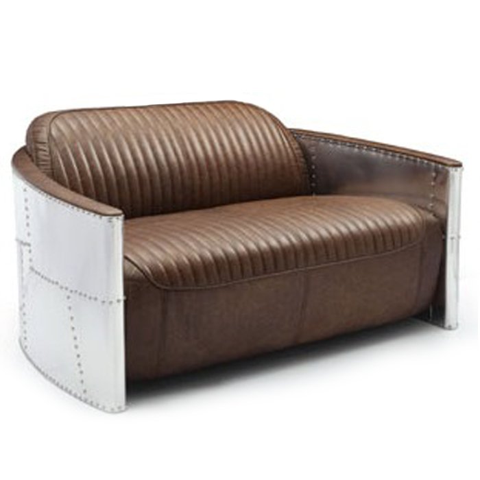 Диван Aviator Sofa 2 seat Белый Черный Коричневый Диван Aviator Sofa 2 seat Белый Черный Коричневый во Владивостоке | Loft Concept