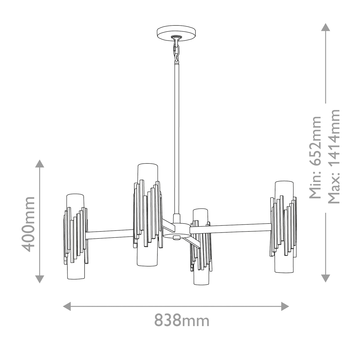 Люстра цвета латунь с 4-мя матовыми цилиндрическими плафонами Elstead Lighting во Владивостоке