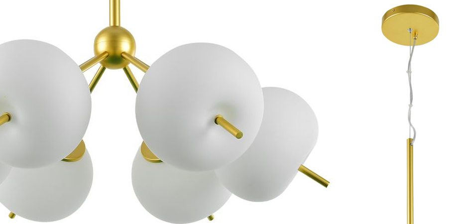 Люстра White ball brass Louise 6 Люстра White ball brass Louise 6 - Loft-Concept во Владивостоке