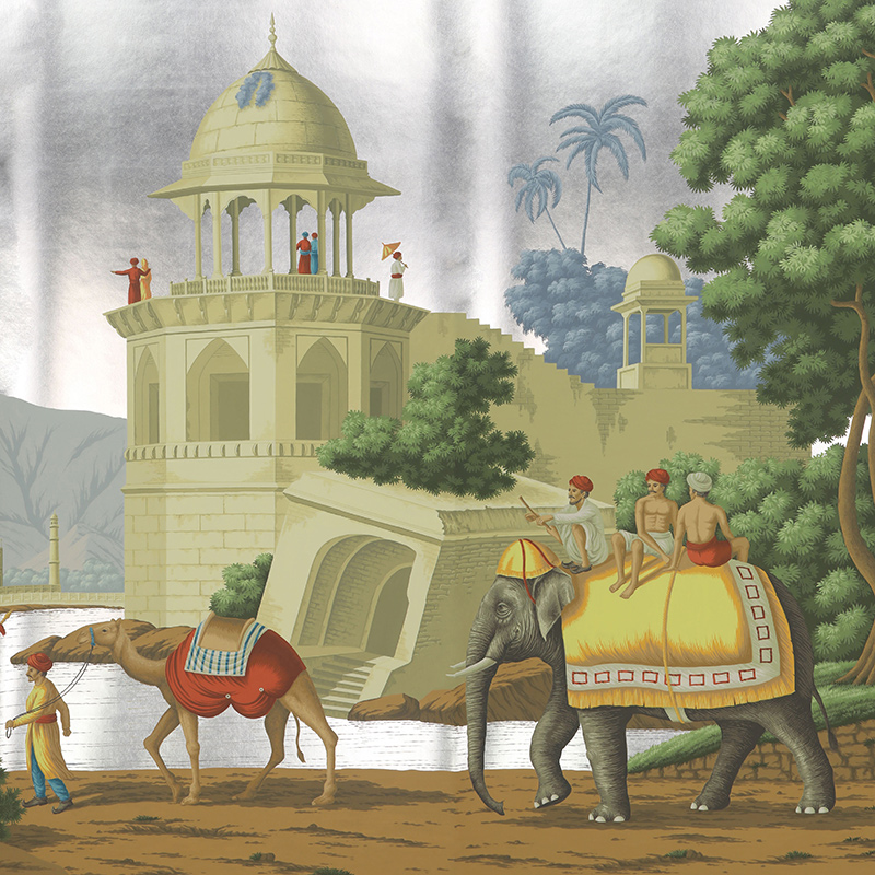 Обои ручная роспись Early Views of India Eden on Tarnished Silver gilded paper Обои ручная роспись Early Views of India Eden on Tarnished Silver gilded paper во Владивостоке | Loft Concept