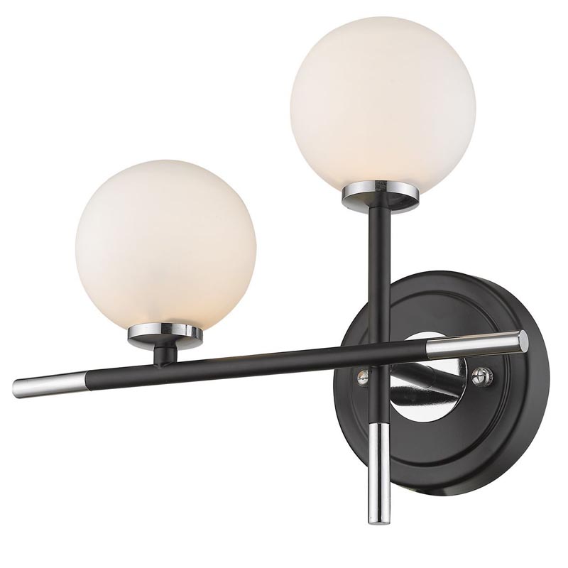 Бра Galant Sconce silver left Серебряный Черный Белое матовое стекло Бра Galant Sconce silver left Серебряный Черный Белое матовое стекло во Владивостоке | Loft Concept