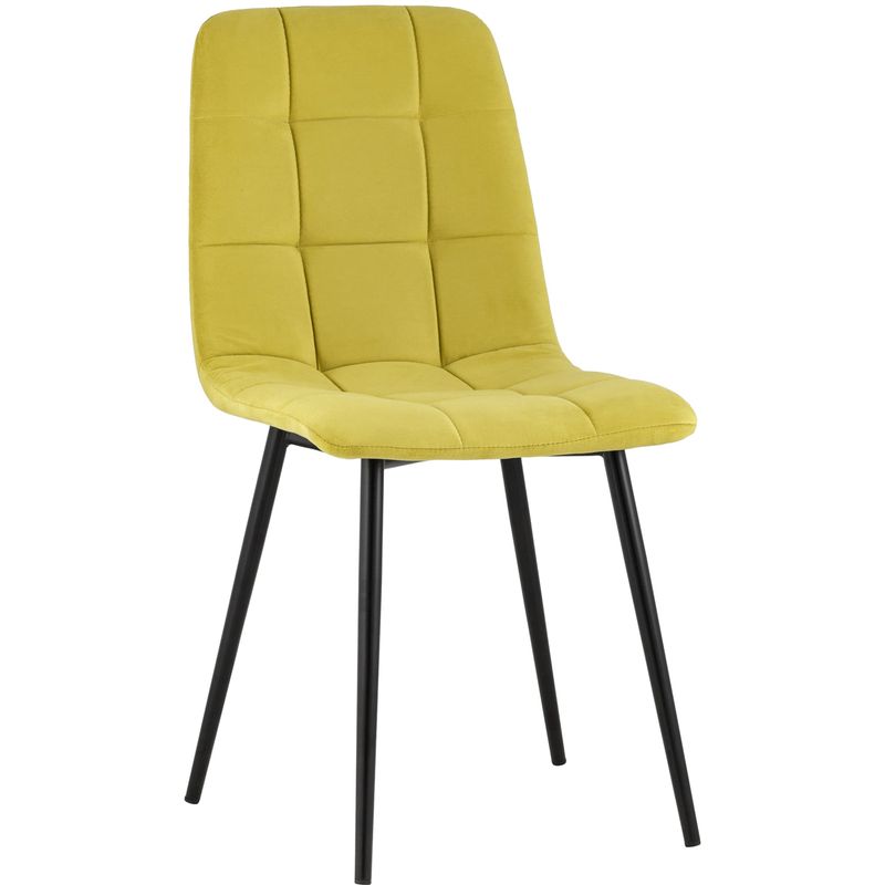 Стул NANCY S-2 Chair Желтый Велюр Желтый Черный Стул NANCY S-2 Chair Желтый Велюр Желтый Черный во Владивостоке | Loft Concept
