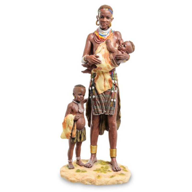 Статуэтка African woman with children Коричневый Мульти Статуэтка African woman with children Коричневый Мульти во Владивостоке | Loft Concept
