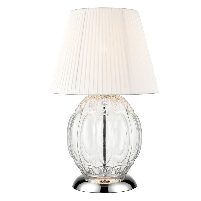 Настольная лампа Прозрачное Стекло Hailey Table Lamp Прозрачное Стекло Белый Хром во Владивостоке | Loft Concept 