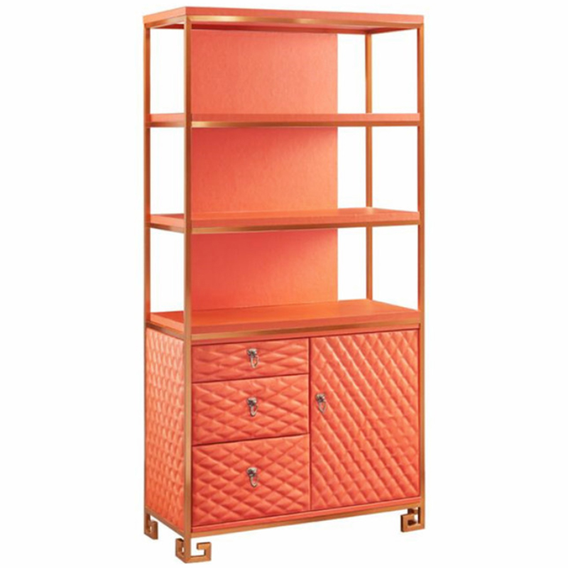 Стеллаж Bookcase Leather Capitone Золотой Оранжевый Стеллаж Bookcase Leather Capitone Золотой Оранжевый во Владивостоке | Loft Concept