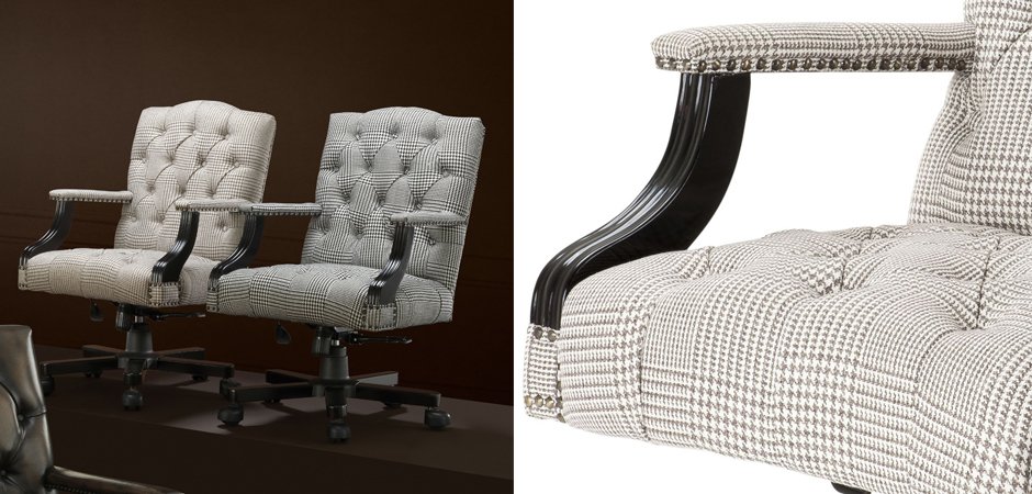 Офисное кресло Eichholtz Desk Chair Burchell brown & white Офисное кресло Eichholtz Desk Chair Burchell brown & white - Loft-Concept во Владивостоке