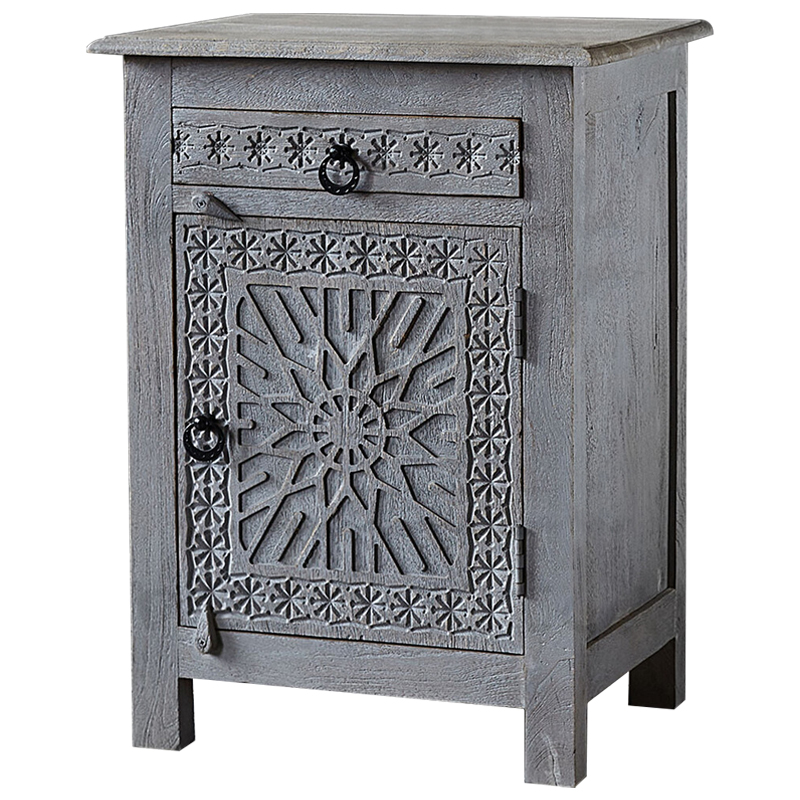 Тумба Indian Antique Furniture Akshi Nightstand Серый Коричневый Тумба Indian Antique Furniture Akshi Nightstand Серый Коричневый во Владивостоке | Loft Concept
