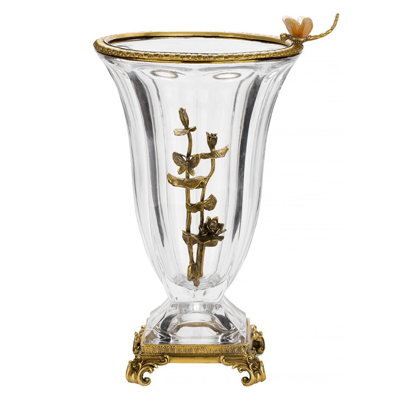 Ваза из прозрачного стекла с бронзовой вставкой в виде цветущей ветви Eden Garden porcelain and bronze Прозрачное Стекло Бронза Ваза из прозрачного стекла с бронзовой вставкой в виде цветущей ветви Eden Garden porcelain and bronze Прозрачное Стекло Бронза во Владивостоке | Loft Concept