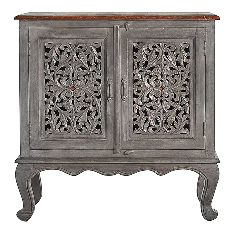 Комод Indian Antique White Furniture Chest of Drawers Agni серый Серый Комод Indian Antique White Furniture Chest of Drawers Agni серый Серый во Владивостоке | Loft Concept