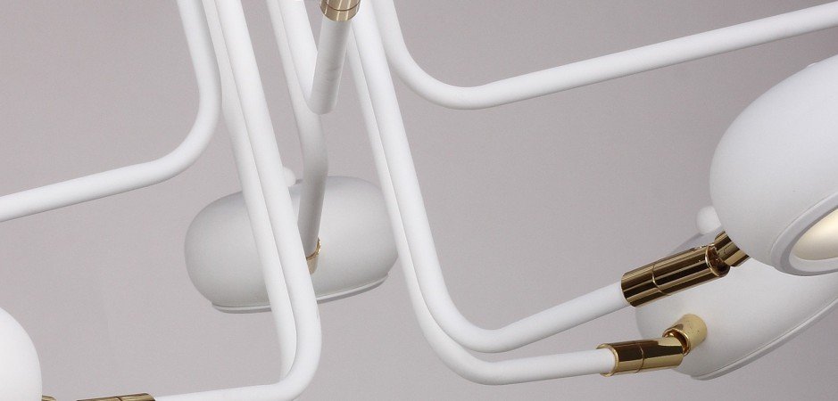 Люстра Curved Stix Chandelier 6 White - Loft-Concept во Владивостоке