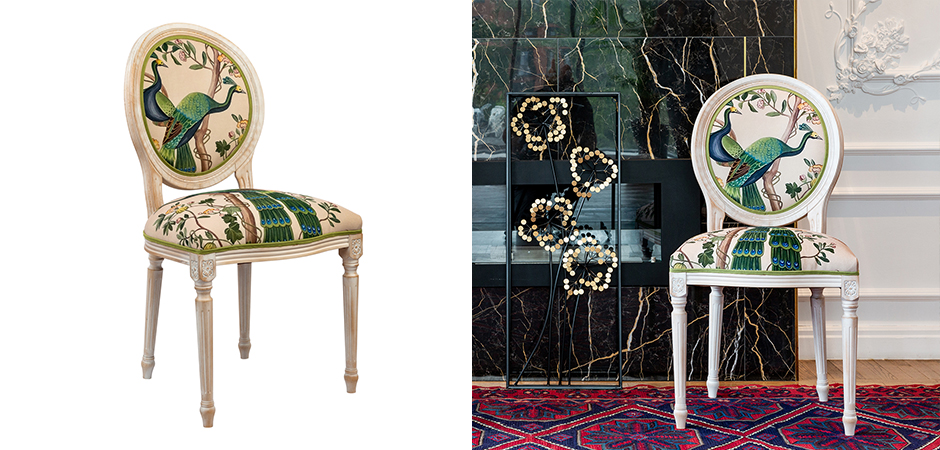 Стул с зелеными павлинами Emperor