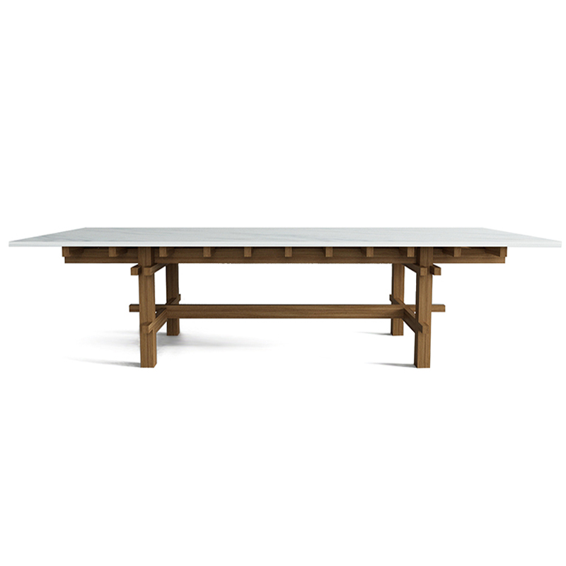 Журнальный стол из дерева с каменной столешницей Minka Table Древесина Белый Журнальный стол из дерева с каменной столешницей Minka Table Древесина Белый во Владивостоке | Loft Concept