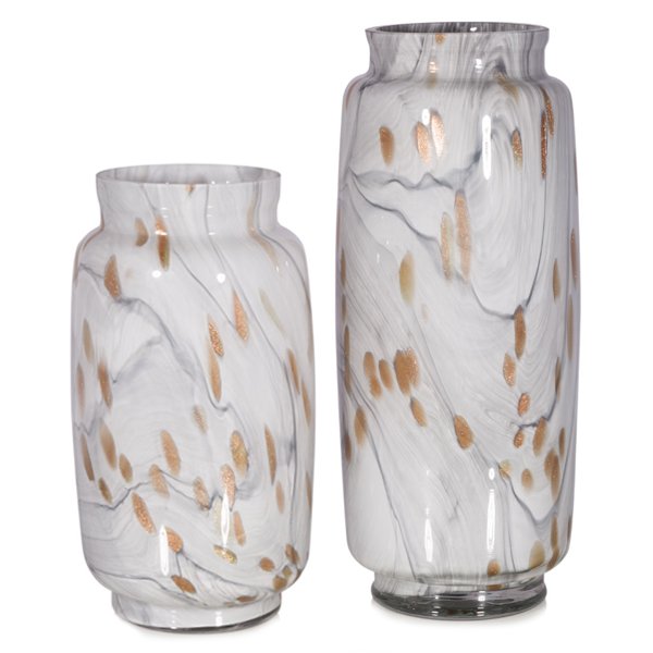 Ваза Song Thrush Glass Белый Золотой во Владивостоке | Loft Concept 