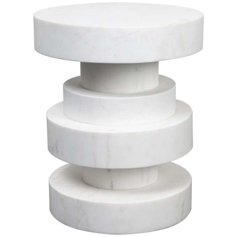 Приставной стол Apollo Stool WHITE дизайн Kelly Wearstler Белый Мрамор Bianco Приставной стол Apollo Stool WHITE дизайн Kelly Wearstler Белый Мрамор Bianco во Владивостоке | Loft Concept
