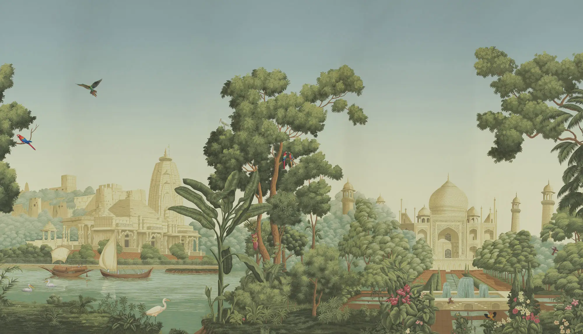 Обои ручная роспись River Scenes of Bengal Verdoyant Обои ручная роспись River Scenes of Bengal Verdoyant - постер Loft-Concept во Владивостоке