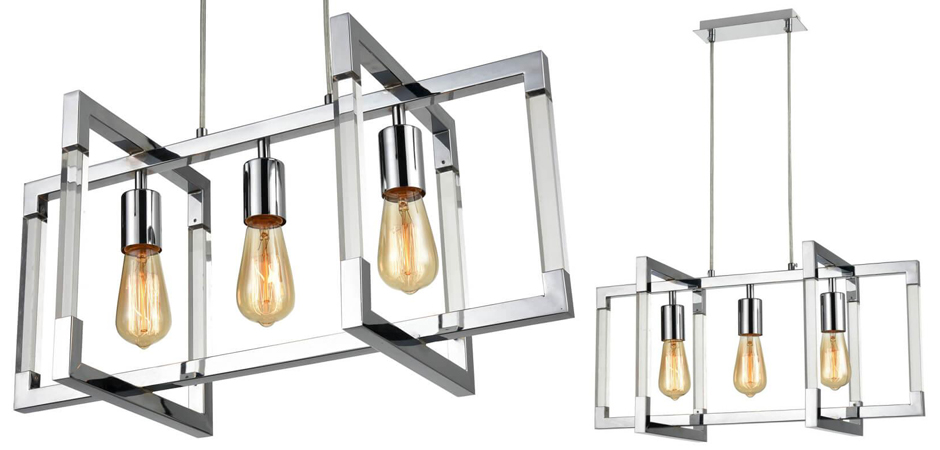 Подвесной светильник Transparent Strips Chromium 3 Подвесной светильник Transparent Strips Chromium 3 - Loft-Concept во Владивостоке