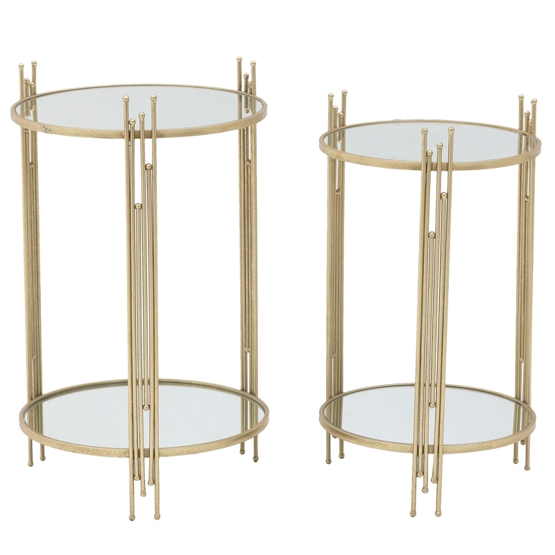 Комплект приставных столов Sarita Table Золотой Прозрачный Комплект приставных столов Sarita Table Золотой Прозрачный во Владивостоке | Loft Concept