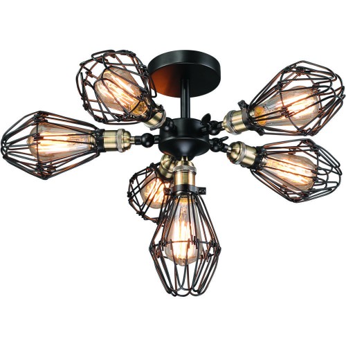Потолочный светильник Loft Cage Top Pendant VI Черный Потолочный светильник Loft Cage Top Pendant VI Черный во Владивостоке | Loft Concept