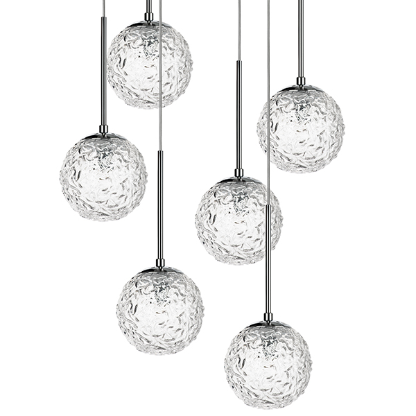 Люстра Soranzo Glass Balls 6 Хром Прозрачный во Владивостоке | Loft Concept 