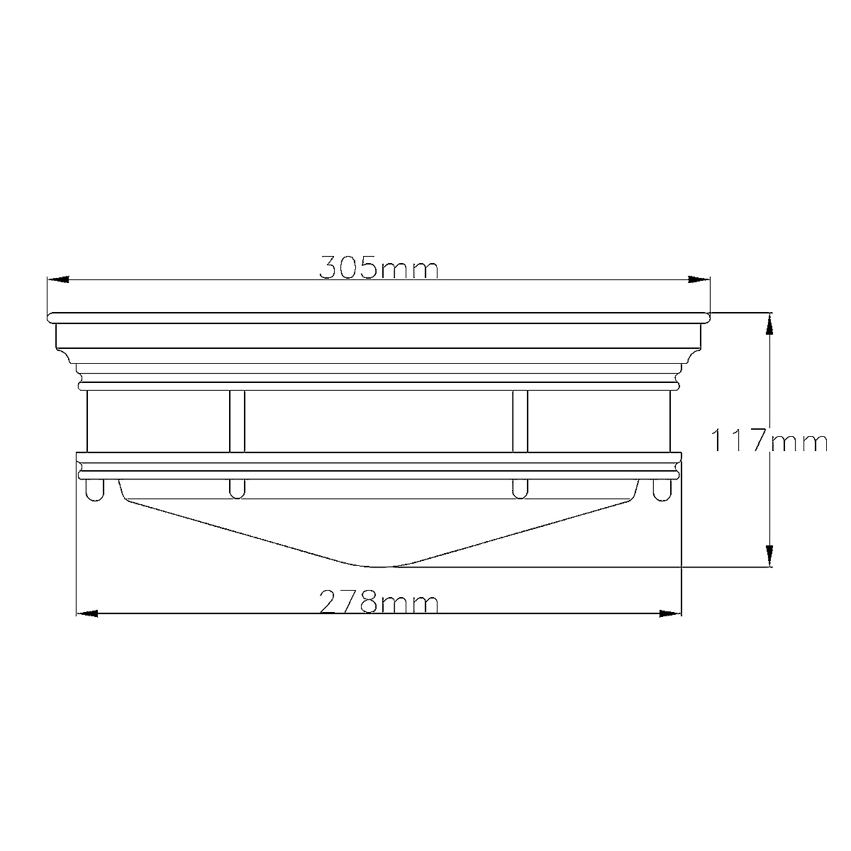 Потолочный светильник для ванных комнат со стеклянным плафоном в форме перевернутого конуса Hinkley во Владивостоке