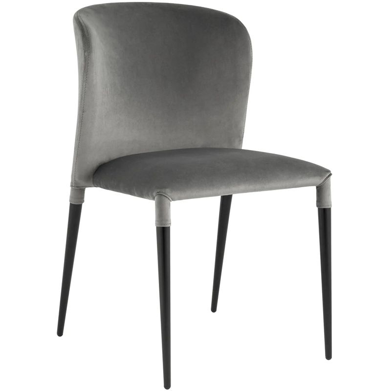 Стул Lori Chair Серый Велюр Серый Черный Стул Lori Chair Серый Велюр Серый Черный во Владивостоке | Loft Concept