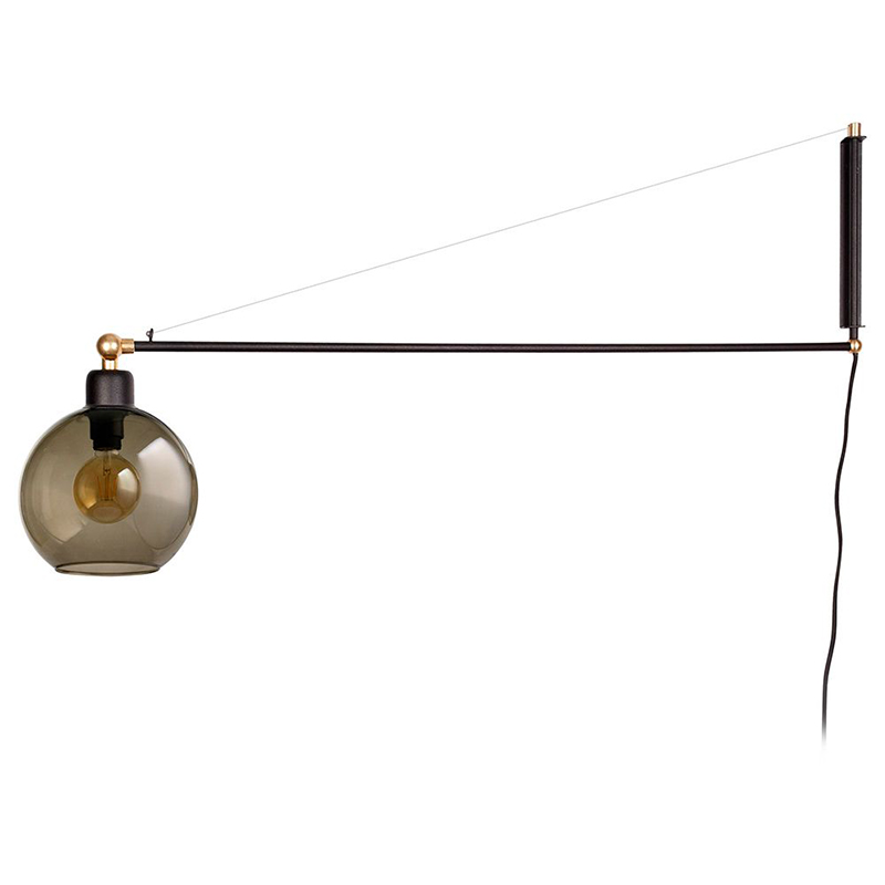 Бра Franco Wall Lamp Черный Латунь Янтарный Бра Franco Wall Lamp Черный Латунь Янтарный во Владивостоке | Loft Concept