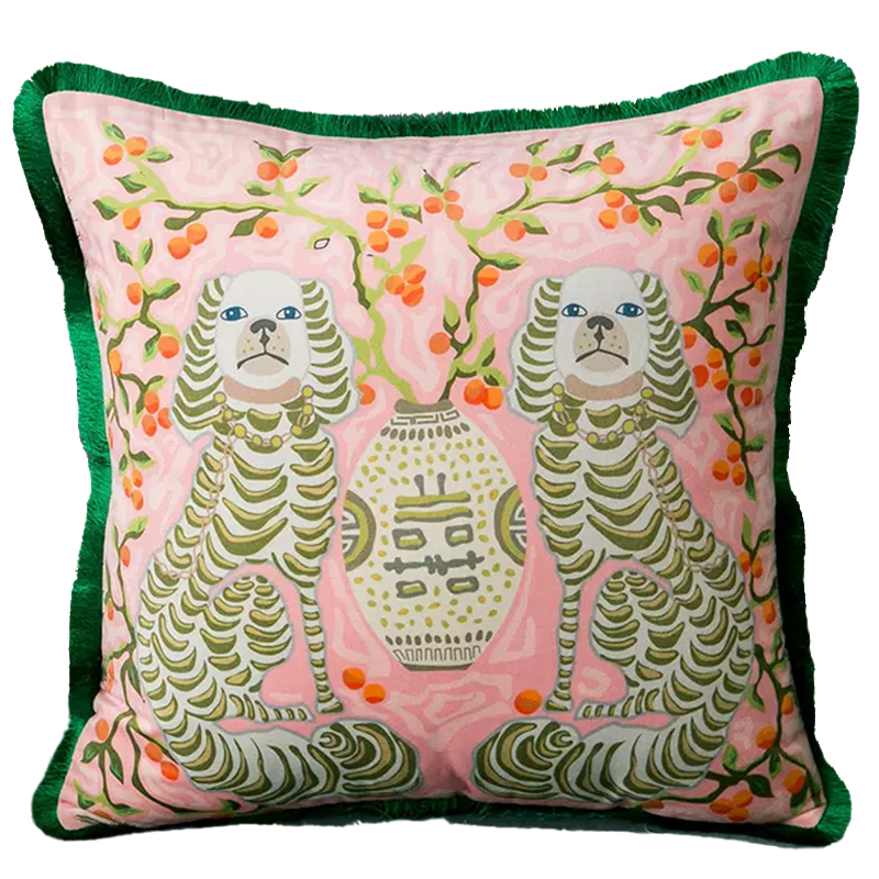 Декоративная подушка Two Dogs Pink Cushion Розовый Мульти Декоративная подушка Two Dogs Pink Cushion Розовый Мульти во Владивостоке | Loft Concept