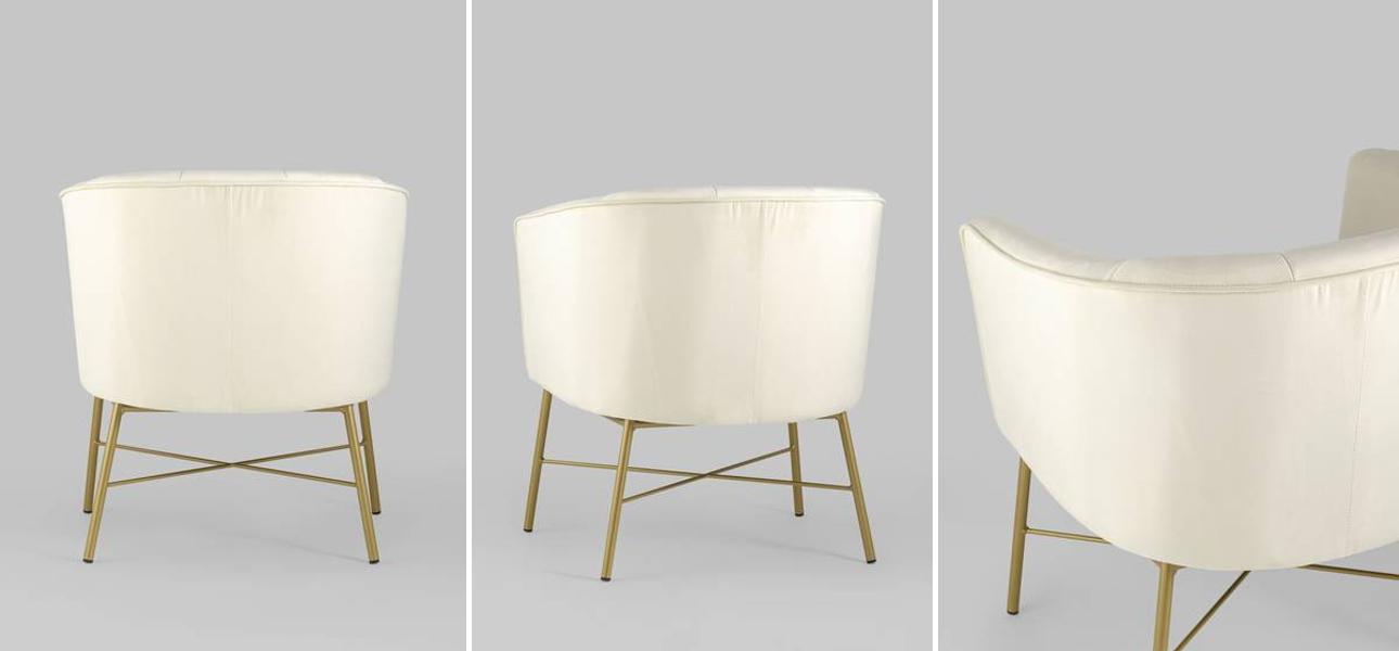 Кресло Mabel велюр цвет кремовый - фото №1