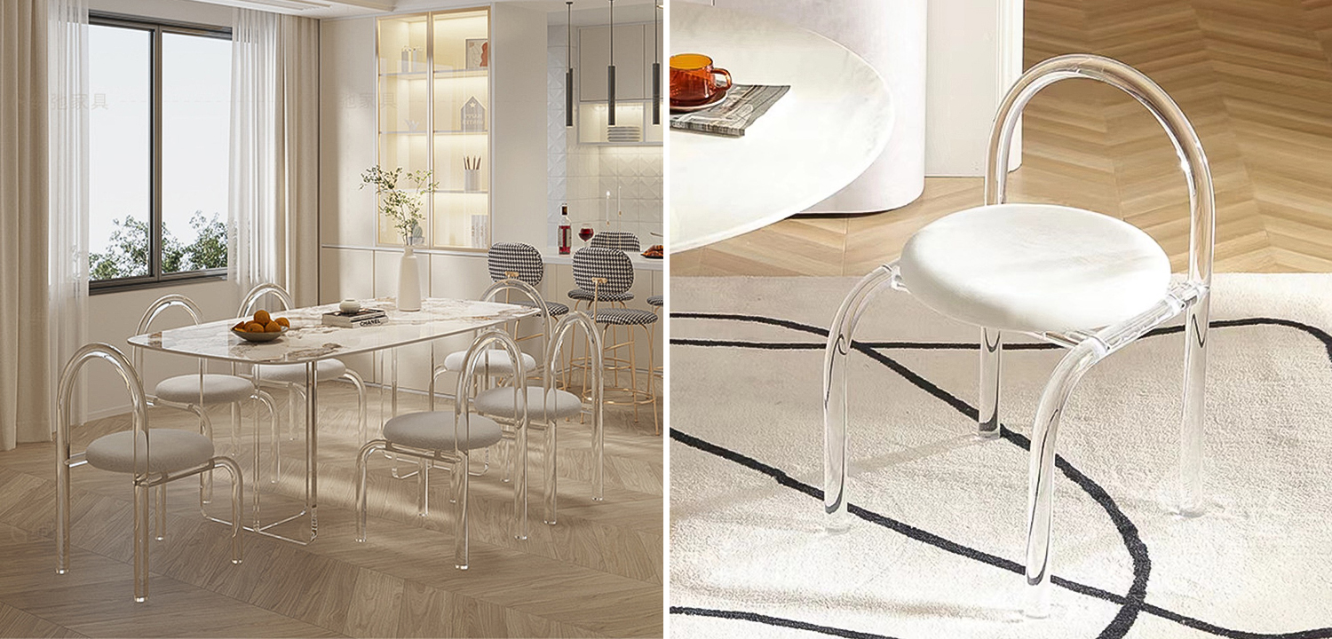 Дизайнерский Стул с ножками из прозрачного Акрила Princesa cristal Chair - фото