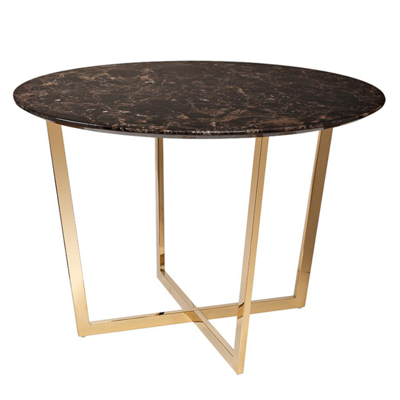 Обеденный стол Dining table Jacques round Brown Коричневый Золотой во Владивостоке | Loft Concept 