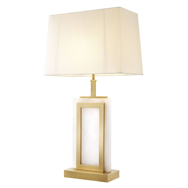 Настольная лампа Eichholtz Table Lamp Murray Белый Латунь Молочный во Владивостоке | Loft Concept 