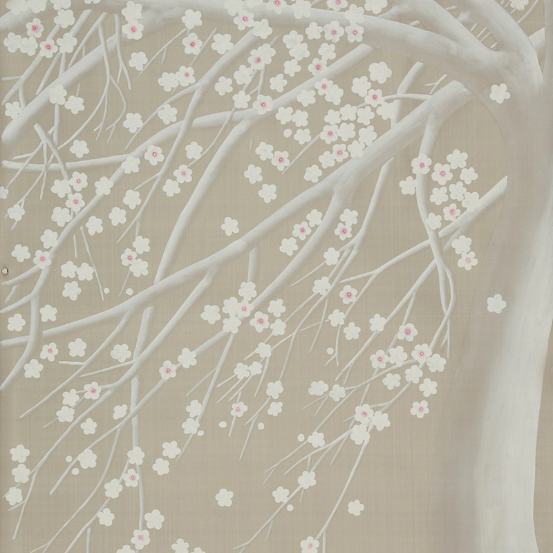 Обои ручная роспись Windswept Blossom Blossom on Lead Grey dyed silk Обои ручная роспись Windswept Blossom Blossom on Lead Grey dyed silk во Владивостоке | Loft Concept