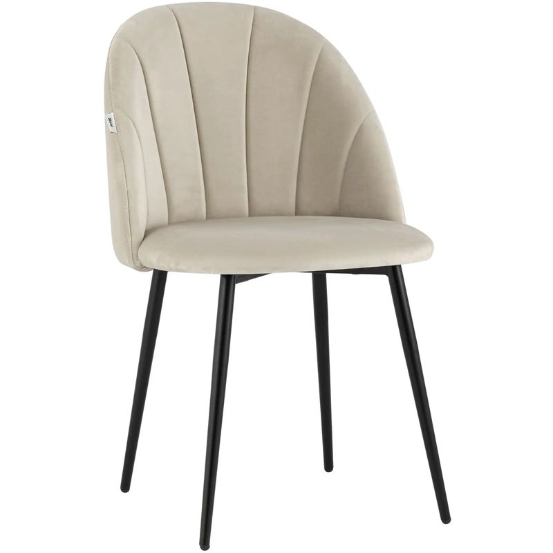 Стул Balsari S Chair Молочный Велюр Черные ножки Молочный Черный Стул Balsari S Chair Молочный Велюр Черные ножки Молочный Черный во Владивостоке | Loft Concept