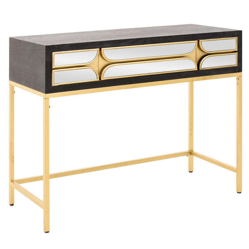 Консоль Eloisa Console Золотой Черный Консоль Eloisa Console Золотой Черный во Владивостоке | Loft Concept
