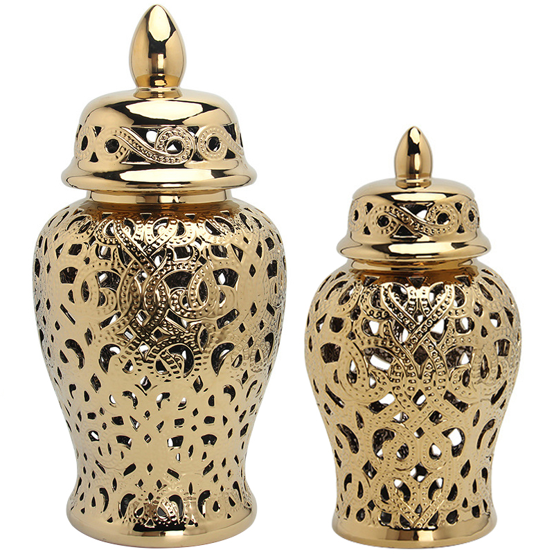 Ваза с крышкой Golden Interlacing Vase Золотой Ваза с крышкой Golden Interlacing Vase Золотой во Владивостоке | Loft Concept