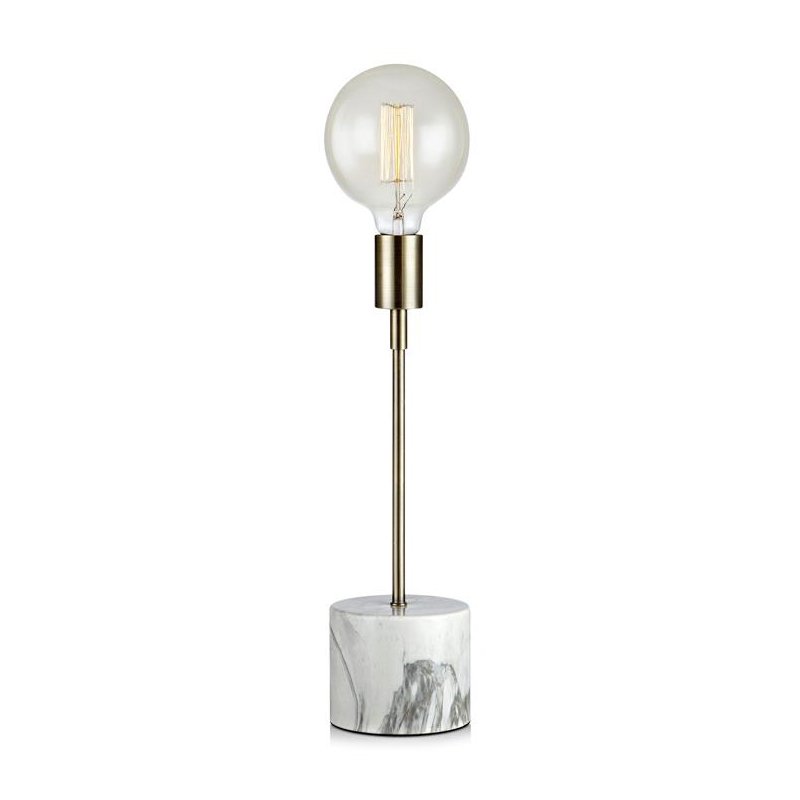 Настольная лампа Marble Top Brass Tall Латунь Белый Настольная лампа Marble Top Brass Tall Латунь Белый во Владивостоке | Loft Concept