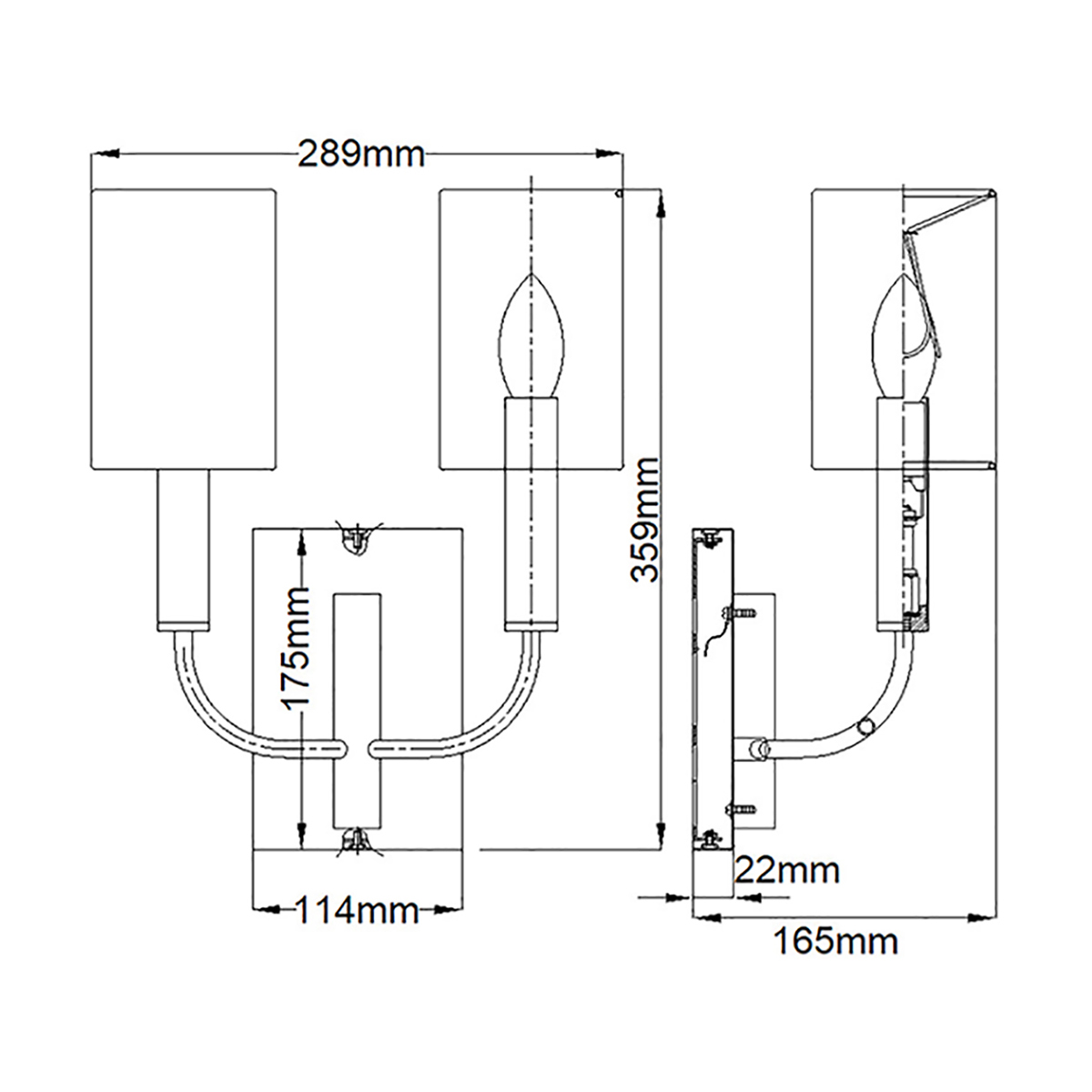 Бра с прямоугольным основанием и 2-мя белыми цилиндрическими льняными абажурами Feiss во Владивостоке