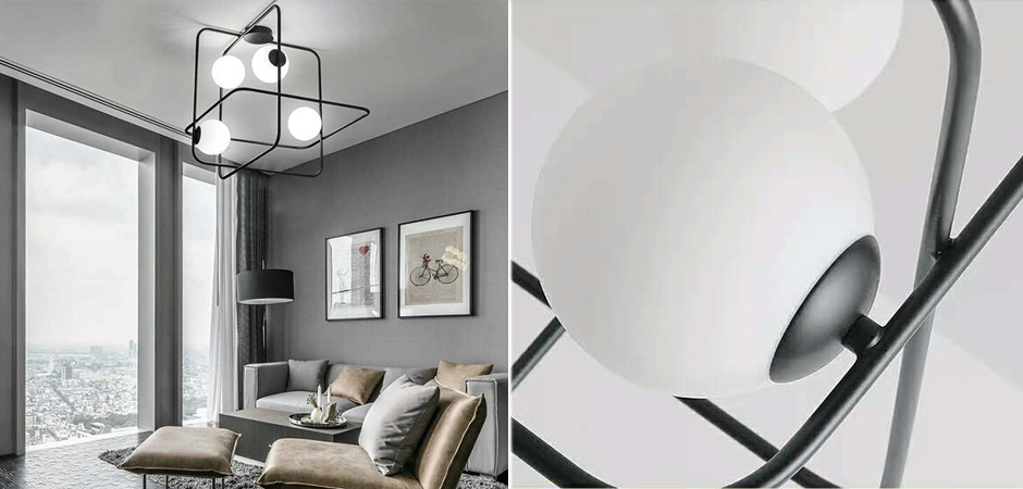 Люстра Broken Squares Balls Black Люстра Broken Squares Balls Black - Loft-Concept во Владивостоке