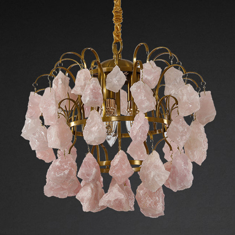 Hardis Pink stone Chandelier 30 Латунь Дымчатая Роза Hardis Pink stone Chandelier 30 Латунь Дымчатая Роза во Владивостоке | Loft Concept