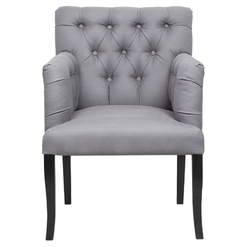 Кресло Addison Chic Armchair grey flax Серый Черный Кресло Addison Chic Armchair grey flax Серый Черный во Владивостоке | Loft Concept