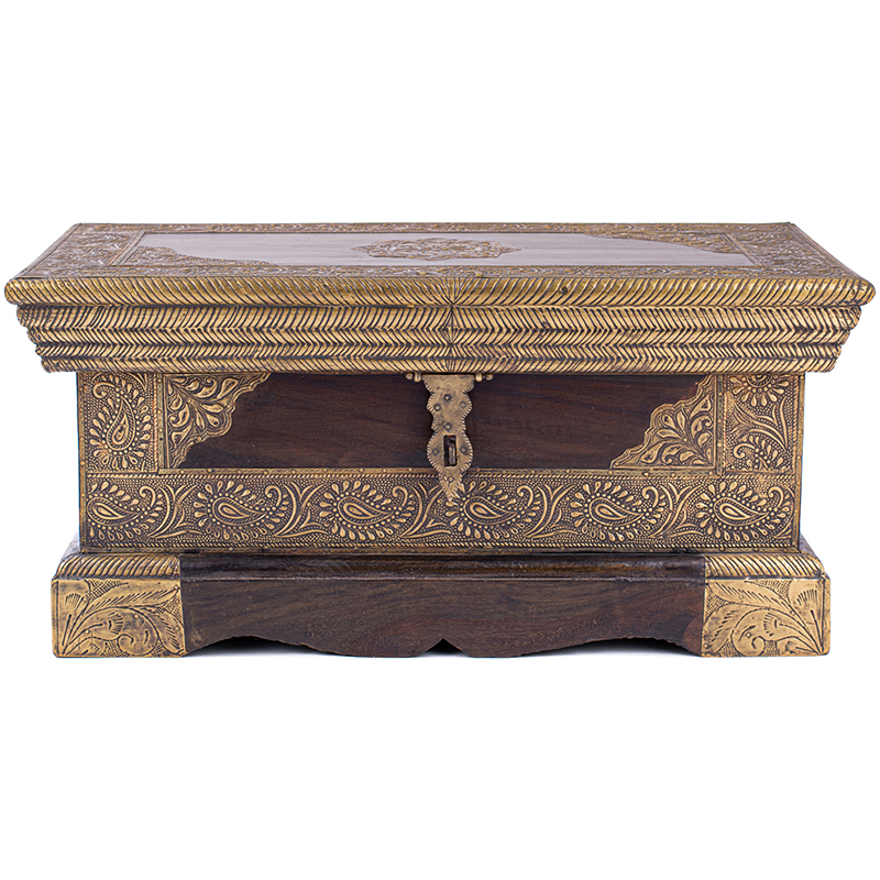 Сундук Wooden Inlaid Chest Коричневый Латунь Сундук Wooden Inlaid Chest Коричневый Латунь во Владивостоке | Loft Concept