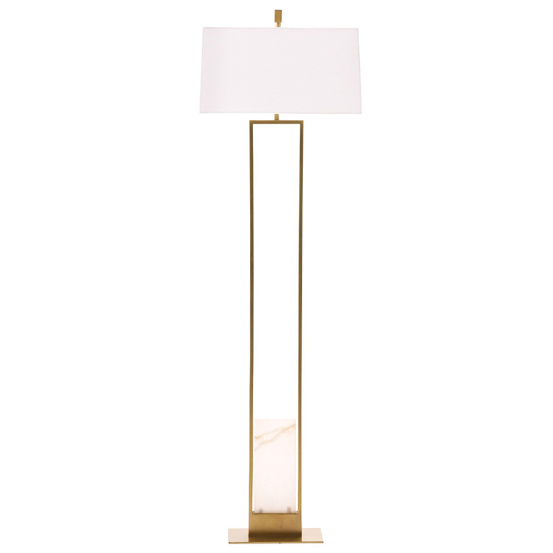 Торшер Arteriors MARKHAM FLOOR LAMP Brass Латунь Белый Торшер Arteriors MARKHAM FLOOR LAMP Brass Латунь Белый во Владивостоке | Loft Concept