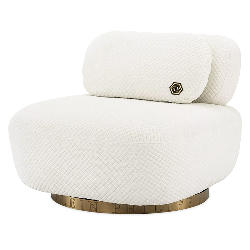 Кресло Philipp Plein Chair Signature White Белый Золотой Кресло Philipp Plein Chair Signature White Белый Золотой во Владивостоке | Loft Concept