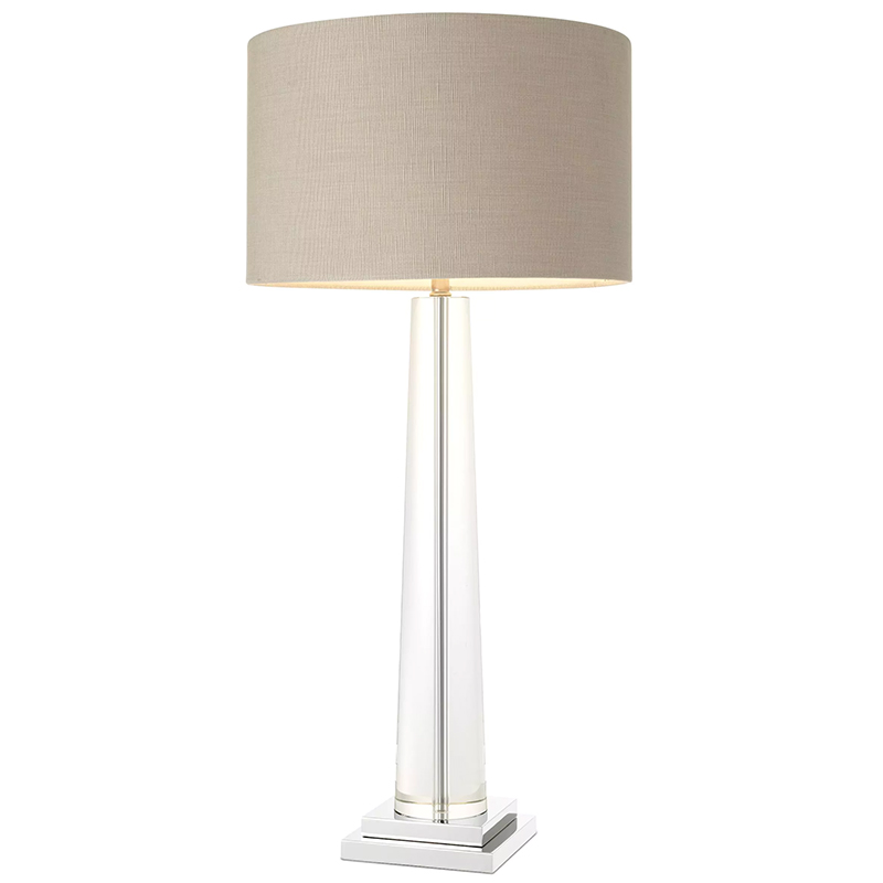 Настольная лампа Eichholtz Table Lamp Oasis Прозрачное Стекло Бежево-серый Никель Настольная лампа Eichholtz Table Lamp Oasis Прозрачное Стекло Бежево-серый Никель во Владивостоке | Loft Concept