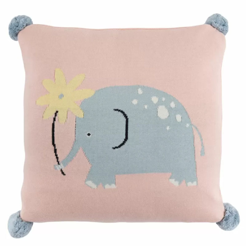Подушка с помпонами Blue Elephant Мульти Подушка с помпонами Blue Elephant Мульти во Владивостоке | Loft Concept