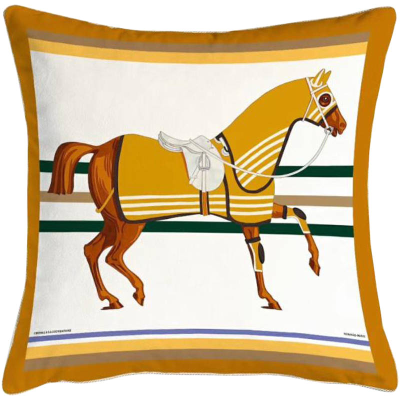 Декоративная подушка Hermes Horse 68 Мульти Горчичный Декоративная подушка Hermes Horse 68 Мульти Горчичный во Владивостоке | Loft Concept
