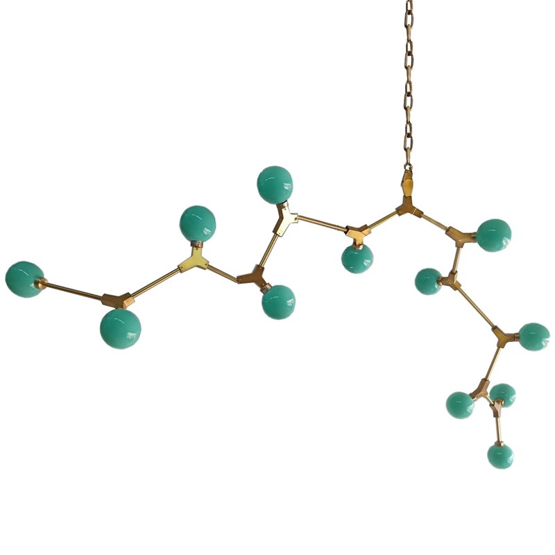 Люстра BRANCHING 12 MINI-GLOBE BUBBLE Латунь Бирюзовый Люстра BRANCHING 12 MINI-GLOBE BUBBLE Латунь Бирюзовый во Владивостоке | Loft Concept